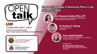 OPEN Talk Episode 44 – Pananaw at Pagtanggap sa Sikolohiyang Pilipino sa mga Rehiyong Di-Tagalog