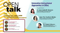 OPEN Talk on ODeL Teaching Innovations Episode 1 – Innovative Instructional Approaches in ODeL