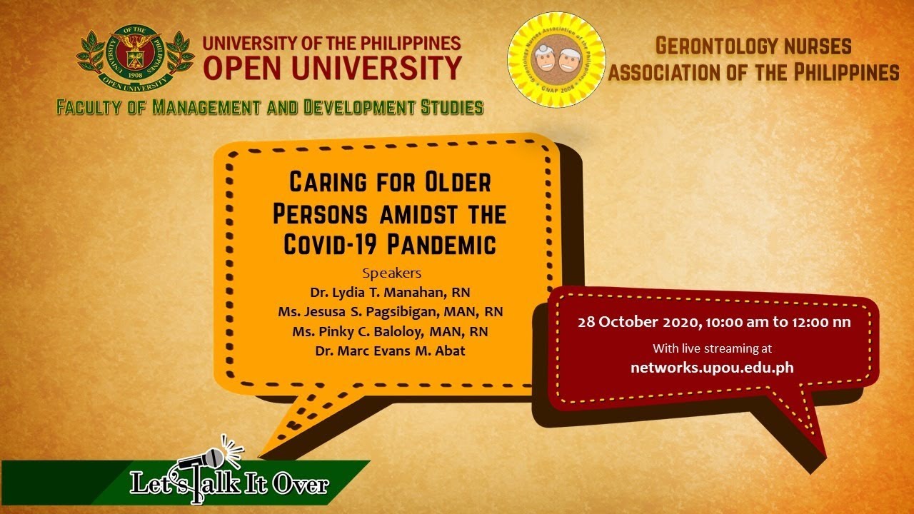 Let S Talk It Over Caring For Older Persons Amidst The Covid Pandemic Upou Networks