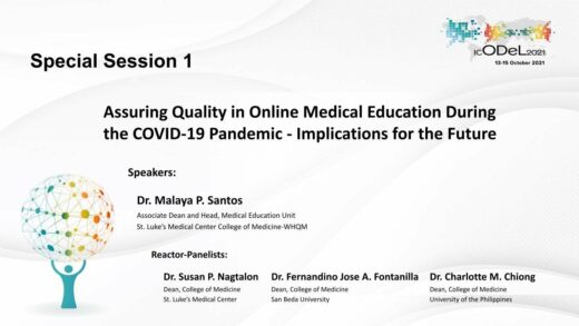 Special Session on Quality Assurance: Assuring Quality in Online Medical Education During the COVID-19 Pandemic – Implications for the Future