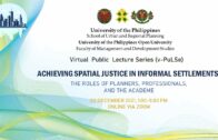 v-PULSE: Achieving Spatial Justice in Informal Settlements: The Roles of Planners, Professionals, and the Academe