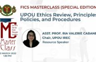 Masterclass: UPOU Ethics, Review, Principles, Policies, and Procedures