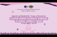 Agenda ng Kababaihan, Tungo sa Kaunlaran: Filipino Women Overseas Workers in France Women’s Forum