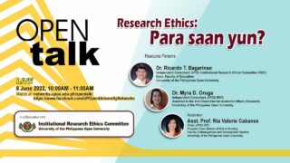 OPEN Talk - Research Ethics: Para saan yun?