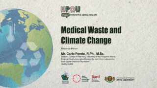 Medical Waste and Climate Change | Mr. Carlo Perete, R.Ph., M.Sc.