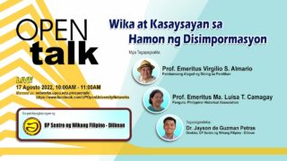 OPEN Talk: Wika at Kasaysayan sa Hamon ng Disimpormasyon