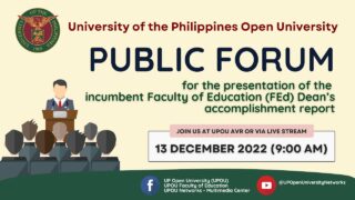 Public Forum for the Presentation of the Incumbent FEd Dean's Accomplishment Report