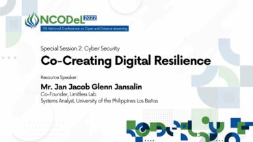 Special Session 2: Cyber Security – Co-Creating Digital Resilience | Mr. Jan Jacob Glenn Jansalin