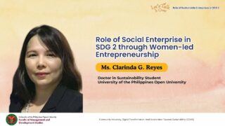 Role of Social Enterprise in SDG 2 through Women-led Entrepreneurship | Ms. Clarinda Reyes